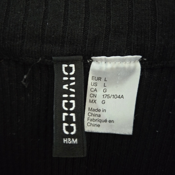 H&M Long Sleeves Ribbed Knit Top Size L - Picture 3 of 3